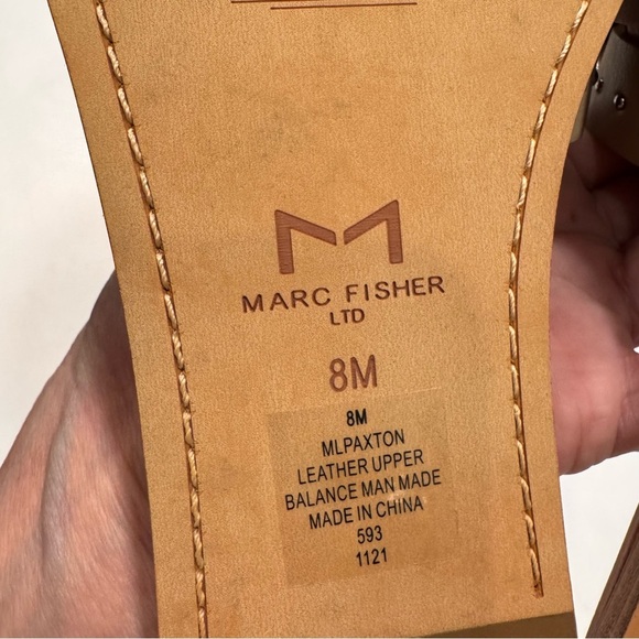 Marc Fisher Paxton Women’s Slide Sandals, Flats Tan W/ Silver Studs , 8 M NEW - Picture 11 of 11